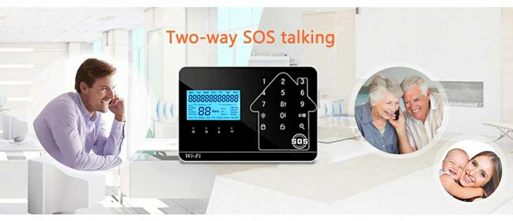 WIFI+GSM signalizacijos komplektas WALE PR-JT-99CST su belaidžiais davikliais, SmartLife programėlė