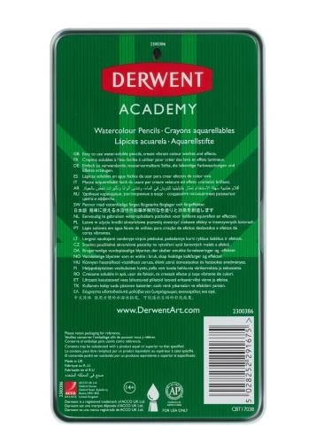 Akvarelinių pieštukų rinkinys Derwent Academy, 12 odos atspalvių spalvų, metalinėje dėžutėje