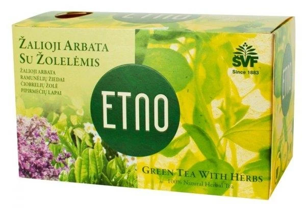 ETNO žalioji arbata su žolelėmis pakuotė