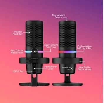 HyperX DuoCast USB mikrofonas, juodas