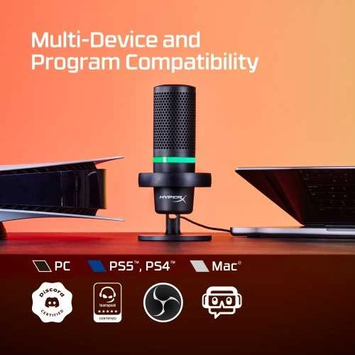 HyperX DuoCast USB mikrofonas, juodas