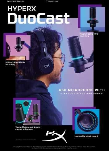 HyperX DuoCast USB mikrofonas, juodas