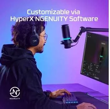 HyperX DuoCast USB mikrofonas, juodas