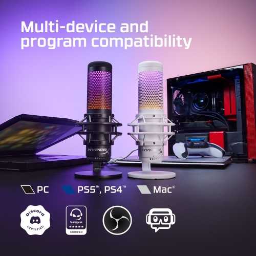 Mikrofonas HyperX QuadCast S - USB, juodas