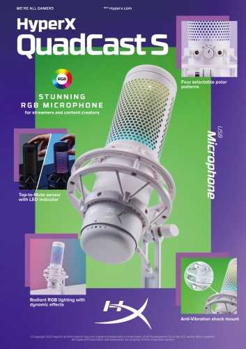 Mikrofonas HyperX QuadCast S - USB, juodas