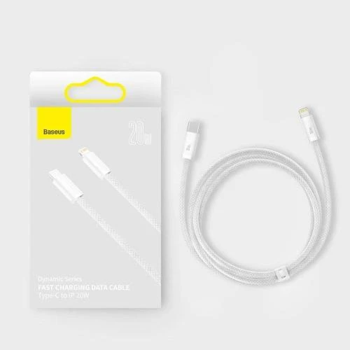 USB kabelis Baseus Dynamic iš Type-C į Lightning 20W 2.0m baltas CALD000102