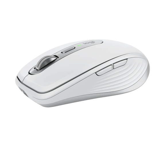 Belaidė pelė Logitech MX Anywhere 3S - RF belaidė + Bluetooth, lazerinis, 8000 DPI, Pale Pilkas (Baltas)
