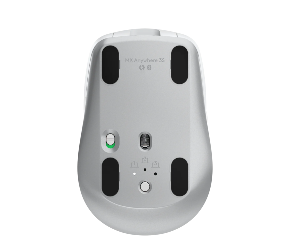 Belaidė pelė Logitech MX Anywhere 3S - RF belaidė + Bluetooth, lazerinis, 8000 DPI, Pale Pilkas (Baltas)