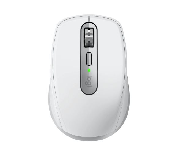 Belaidė pelė Logitech MX Anywhere 3S - RF belaidė + Bluetooth, lazerinis, 8000 DPI, Pale Pilkas (Baltas)