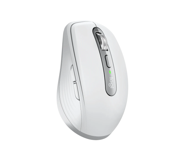 Belaidė pelė Logitech MX Anywhere 3S - RF belaidė + Bluetooth, lazerinis, 8000 DPI, Pale Pilkas (Baltas)