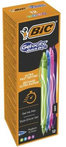Bic Gelinis rašiklis Gel-Ocity Quick Dry, įvairių spalvų, pakuotėje 12 vnt.
