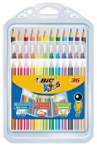 Bic Kid Couler flomasteriai, PlastiDecor kreidelės ir Evolution spalvoti pieštukai