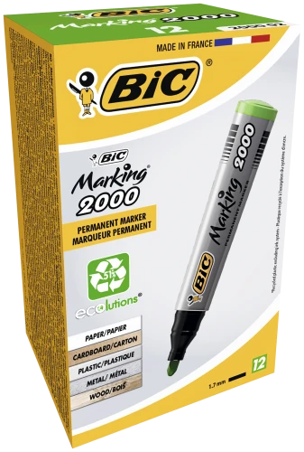 Bic Permanentinis žymeklis Eco 2000 2-5 mm, žalias, pakuotėje 12 vnt. 000026