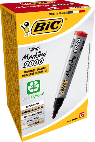 Bic Permanentinis žymeklis Eco 2000 2-5 mm, raudonas, pakuotėje 12 vnt. 000033