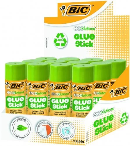 Klijai ekologiniai BIC 36 g 12 vnt. rinkinys