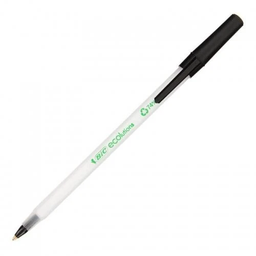 Bic Tušinukas Eco Round Stic 1.0 mm, juodas, pakuotėje 60 vnt. 256644