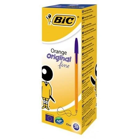 Bic Tušinukas Oranžinis Fine 0.8 mm, mėlyni, pakuotėje 20 vnt.101113