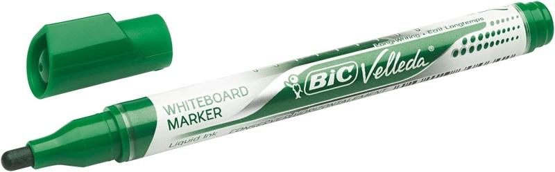 Bic Žymeklis baltai lentai Velleda Liquid Ink 2,2-4,2 mm, žalias, pakuotėje 12 vnt.