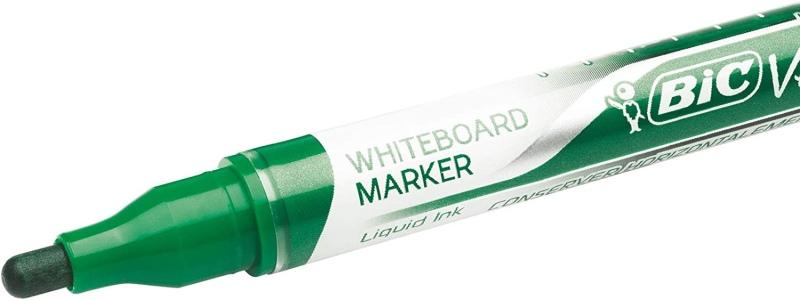 Bic Žymeklis baltai lentai Velleda Liquid Ink 2,2-4,2 mm, žalias, pakuotėje 12 vnt.
