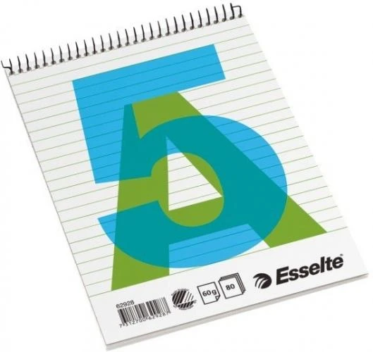 Bloknotas su spirale ESSELTE, A5, 80 lapų, linija
