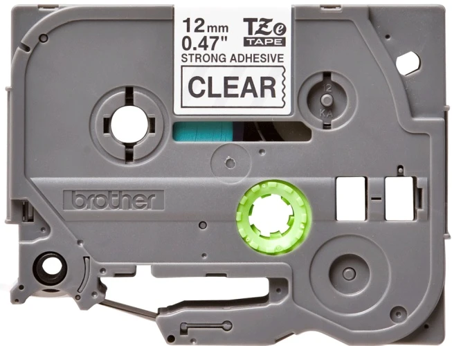 Brother TZe-S131 (TZeS131) Ženklinimo juostelė, Strong Adhesive, Juodas on Clear, 12mm 8m