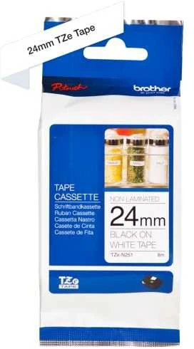 Brother Brolis | TZe-N251 ženklinimo juostos kasetė | Juodas ant Balto | TZe | 8 m