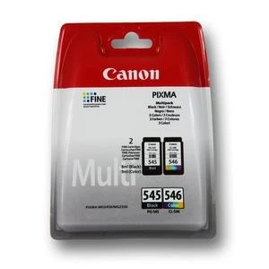 CANON 1LB PG-545 / CL-546 rašalo kasetė juodas ir spalva standartinė talpa bk: 180p cl: 180p 2 pakuočių lizdinė plokštelė be signalizacijos