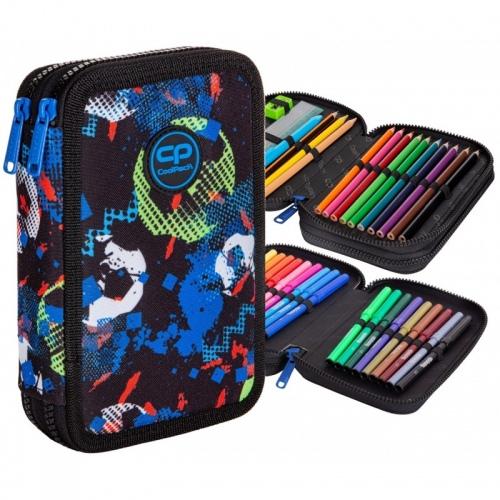 Cool Pack Forminis dviejų skyrių penalas su priedais CoolPack Football mėlynas