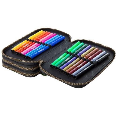 Cool Pack Forminis trijų skyrių penalas su priedais CoolPack Jumper 3 Badges Girls Pilkas