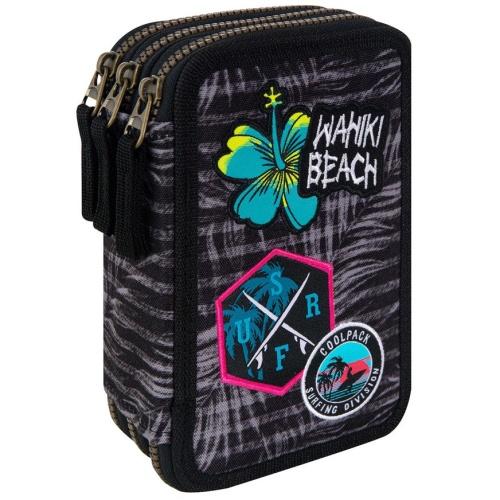 Cool Pack Forminis trijų skyrių penalas su priedais CoolPack Jumper 3 Badges Girls Pilkas