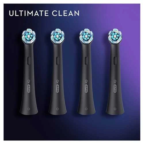 BRAUN iO RB CB-4 Ultimate Clean Juodas 4ct antgaliai dantų šepetėliui
