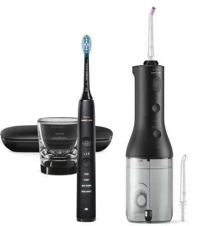 Burnos irigatorius ir dantų šepetėlis Philips Sonicare Cordless Power Flosser „DiamondClean 9000“  HX3886/43
