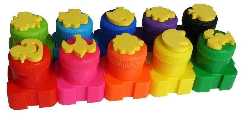 COLORINO Kids dažai piešimui pirštais su antspaudais ,10 spalvų, 18395PTR