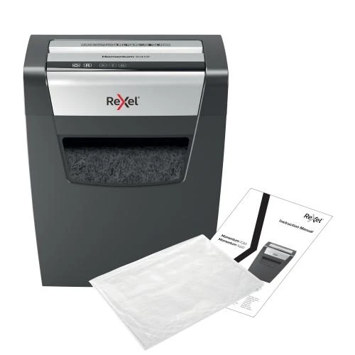 Rexel Momentum X312 dokumentų naikiklis su instrukcija