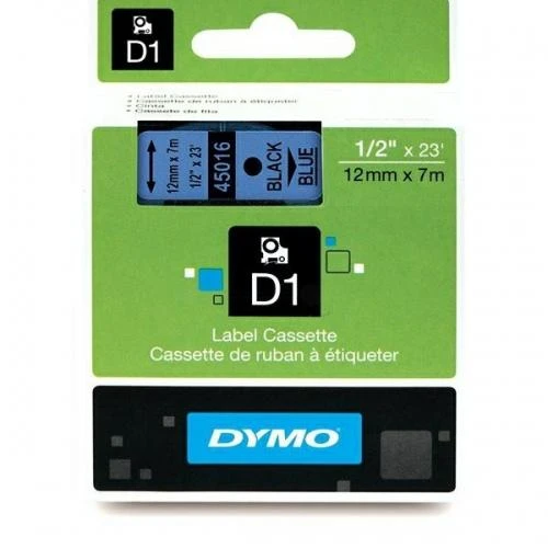 Juostelė DYMO D1 12mm x 7m, Juodai ant Mėlyno