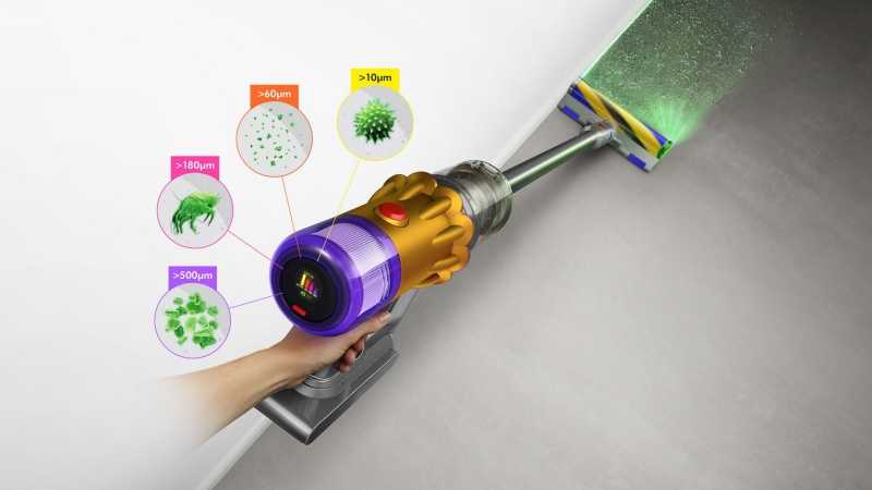 Dyson V12 Detect Slim Absolute (2023) Belaidis dulkių siurblys, Nickel/Geltona (SPEC)