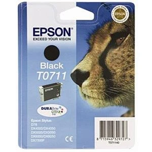 EPSON T0711 rašalo kasetė juodas standartinės talpos 7,4 ml 1 pakuotės lizdinė plokštelė be signalizacijos