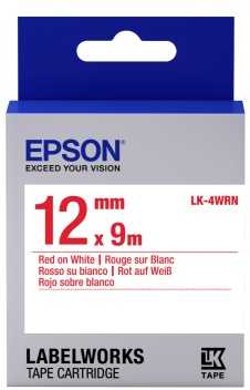 Epson LK-4WRN (C53S654011) Label Cartridge Standard, Raudona on Baltas 12mm (9m)