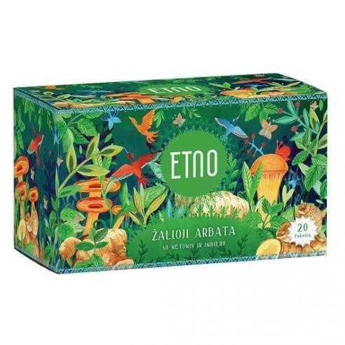 Etno žalioji arbata su mėtomis ir imbieru 30g (1,5g x 20 vnt.)