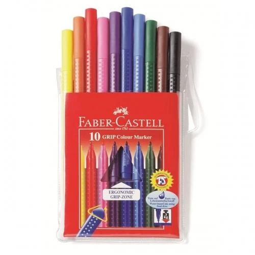 Flomasteriai Faber-Castell Grip Colour, (10) 1302-100 (Ekspozicinė prekė)