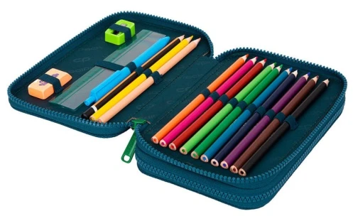 Forminis dviejų skyrių penalas su priedais CoolPack Jumper 2 Sunny Day