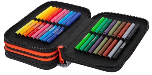 Forminis trijų skyrių penalas su priedais CoolPack Jumper 3 Pilkas Ball
