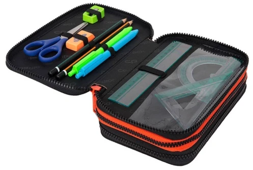 Forminis trijų skyrių penalas su priedais CoolPack Jumper 3 Pilkas Ball