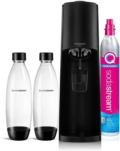 Gėrimų gaminimo aparatas SodaStream Terra juodas +2 buteliukai