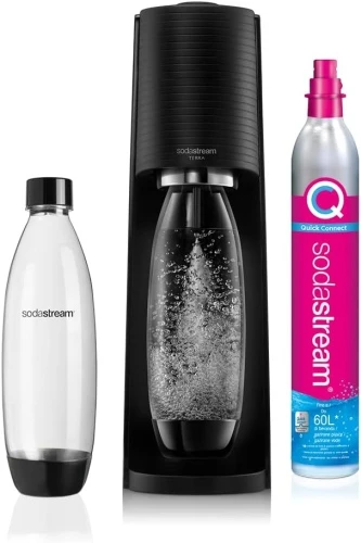 Gėrimų gaminimo aparatas SodaStream Terra juodas +2 buteliukai