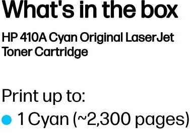 Hewlett Packard (HP) HP 410A Cyan lazerinis Toneris Cartridge, 2300 pages, for HP LaserJet Pro M452, LaserJet Pro M477
