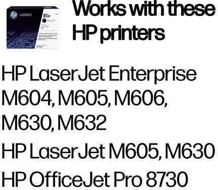 Hewlett Packard (HP) HP 81A Juodas Original LaserJet M604/M605/M606 Toneris Cartridge (~10,500 pages)