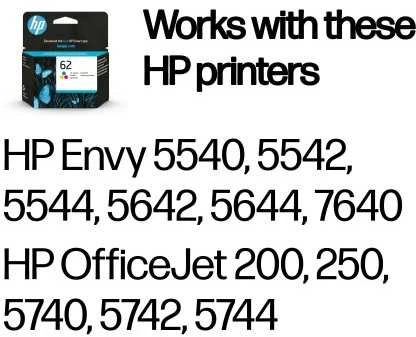 Hewlett Packard (HP) HP 62 Tri-color (C2P06AE) Rašalinė kasetė, CMY