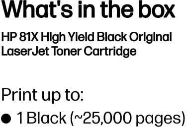 Hewlett Packard (HP) HP 81X High Yield Juodas Originali LaserJet M605/M606 dažų kasetė (~25 000 puslapių)