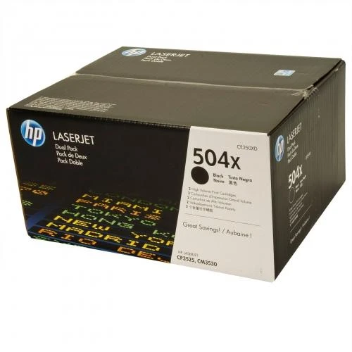 Hewlett Packard (HP) HP CE250XD No.504A Dual Pack Juodas Cartridge (CE250XD) EOL